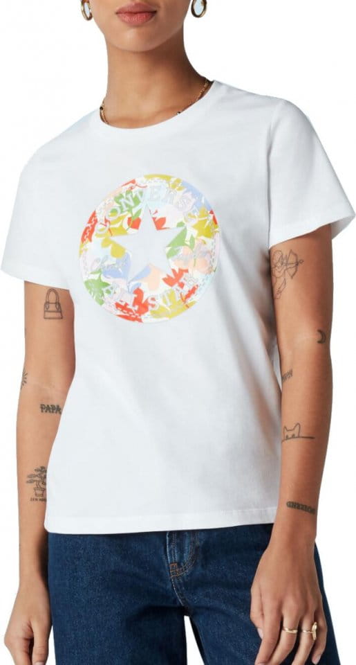 Tee-shirt Converse Converse Flower Chuck Patch Damen T-Shirt F102