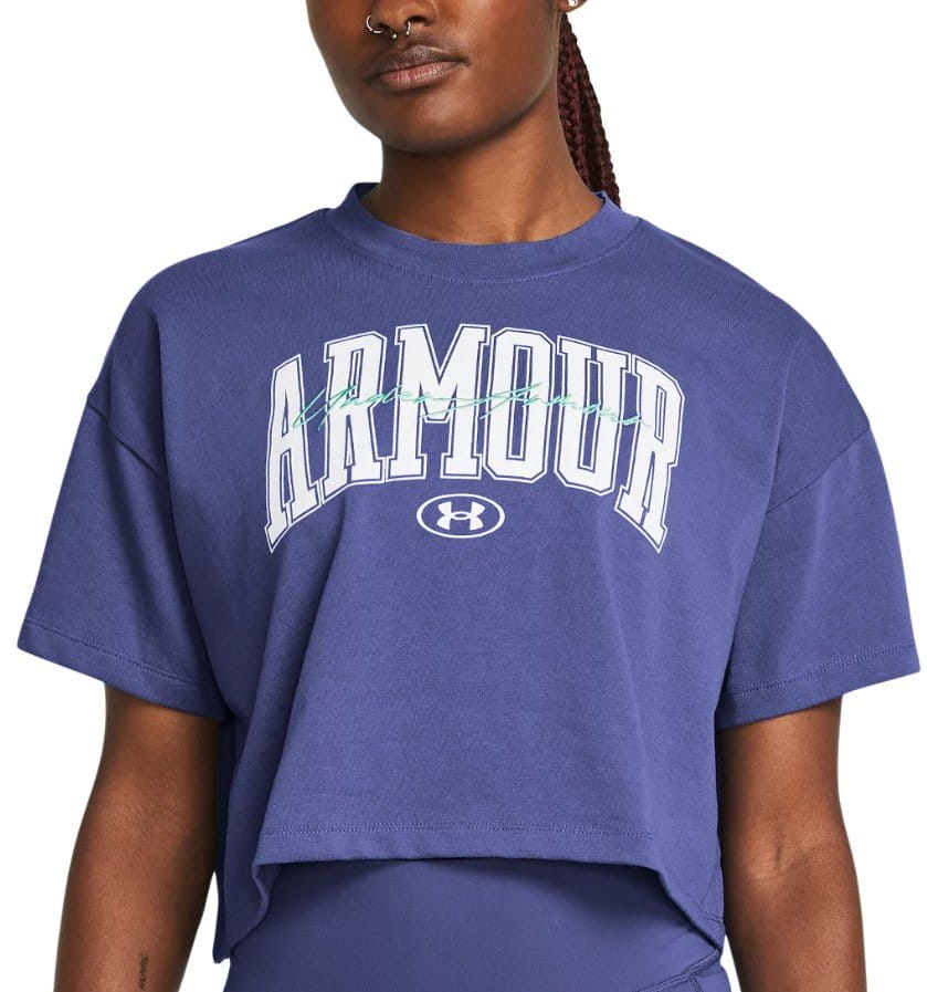 Tee-shirt Under Armour UA HW SCRIPTED WM CROP SS-PPL