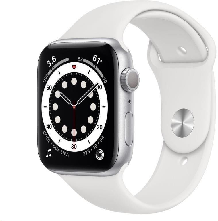 Montre Apple Watch S6 GPS, 44mm Silver Aluminium Case with White Sport Band - Regular