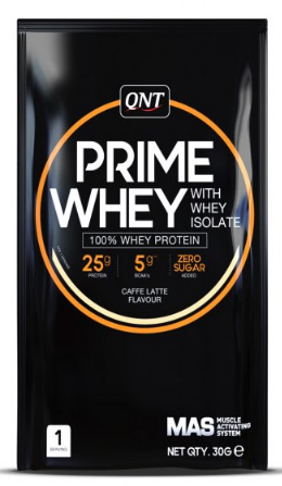 Poudres de protéines QNT PRIME WHEY- 100 % Whey Isolate & Concentrate Blend 30 g Coffee Latte