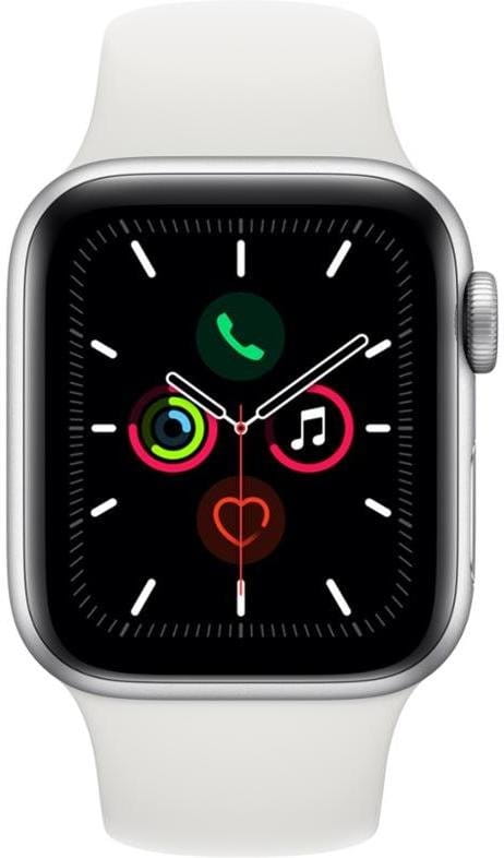 Montre Apple Watch Series 5 GPS, 40mm Silver Aluminium Case with White Sport Band