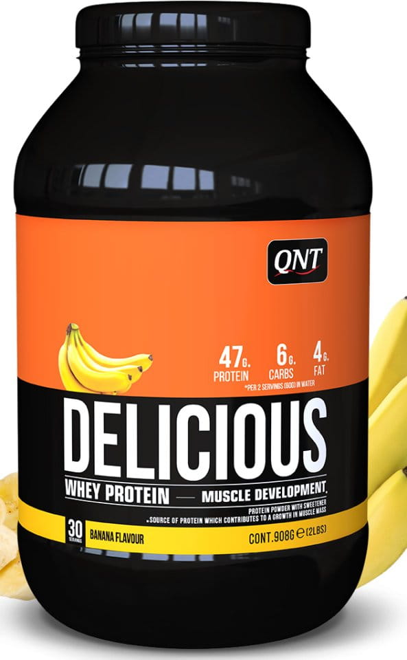 Poudres de protéines QNT Delicious Whey Protein banana - 908 g