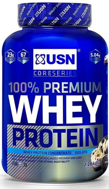 Poudres de protéines USN 100% Whey Protein Premium smetanová sušenka 2.28kg